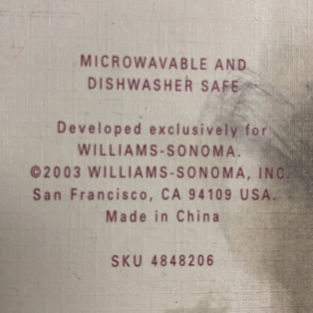 Williams Sonoma Corkscrew Porcelain 6”D Plates Set of Six